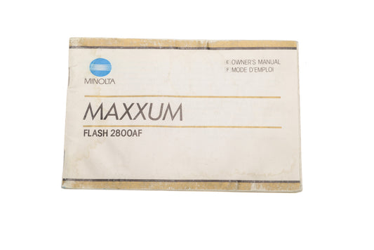 Minolta Maxxum Flash 2800 AF Instructions