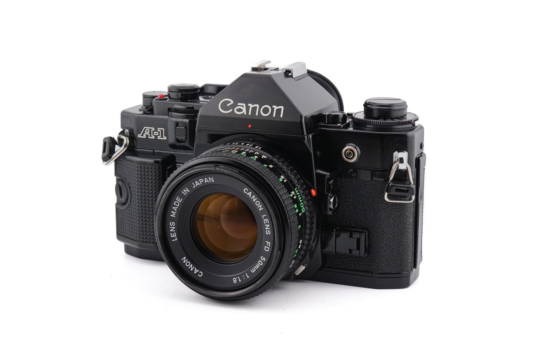 世界的に有名な キャノン Canon A-1 Black SLR Film Camera #2307