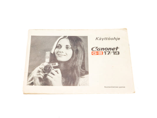 Canon Canonet G-III 17 / 19 Instructions