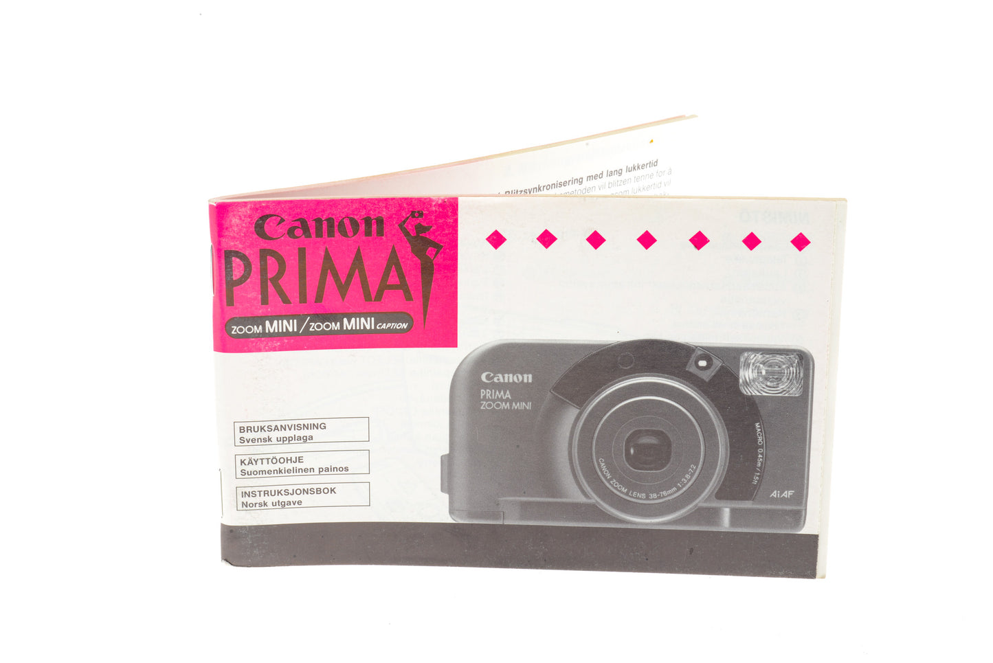 Canon Prima Zoom Mini Käyttöohje