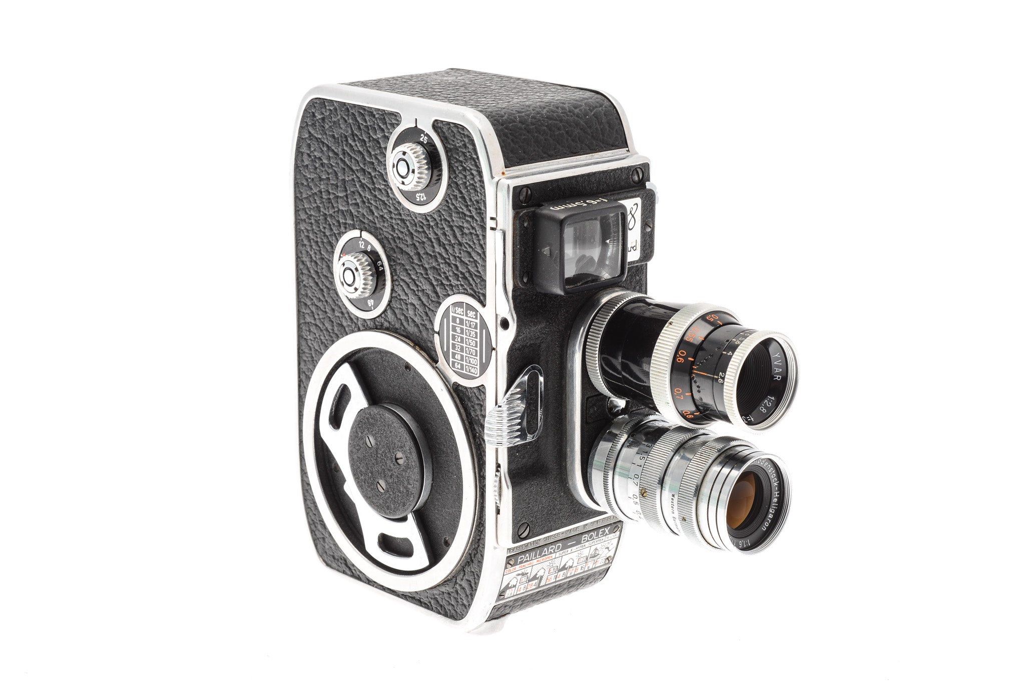Bolex Paillard Bolex B8 8mm cine camera, Kern-Paillard 36mm 2.8 Yvar, Rodenstock-Heligaron 6,5cm f1.6 - Camera
