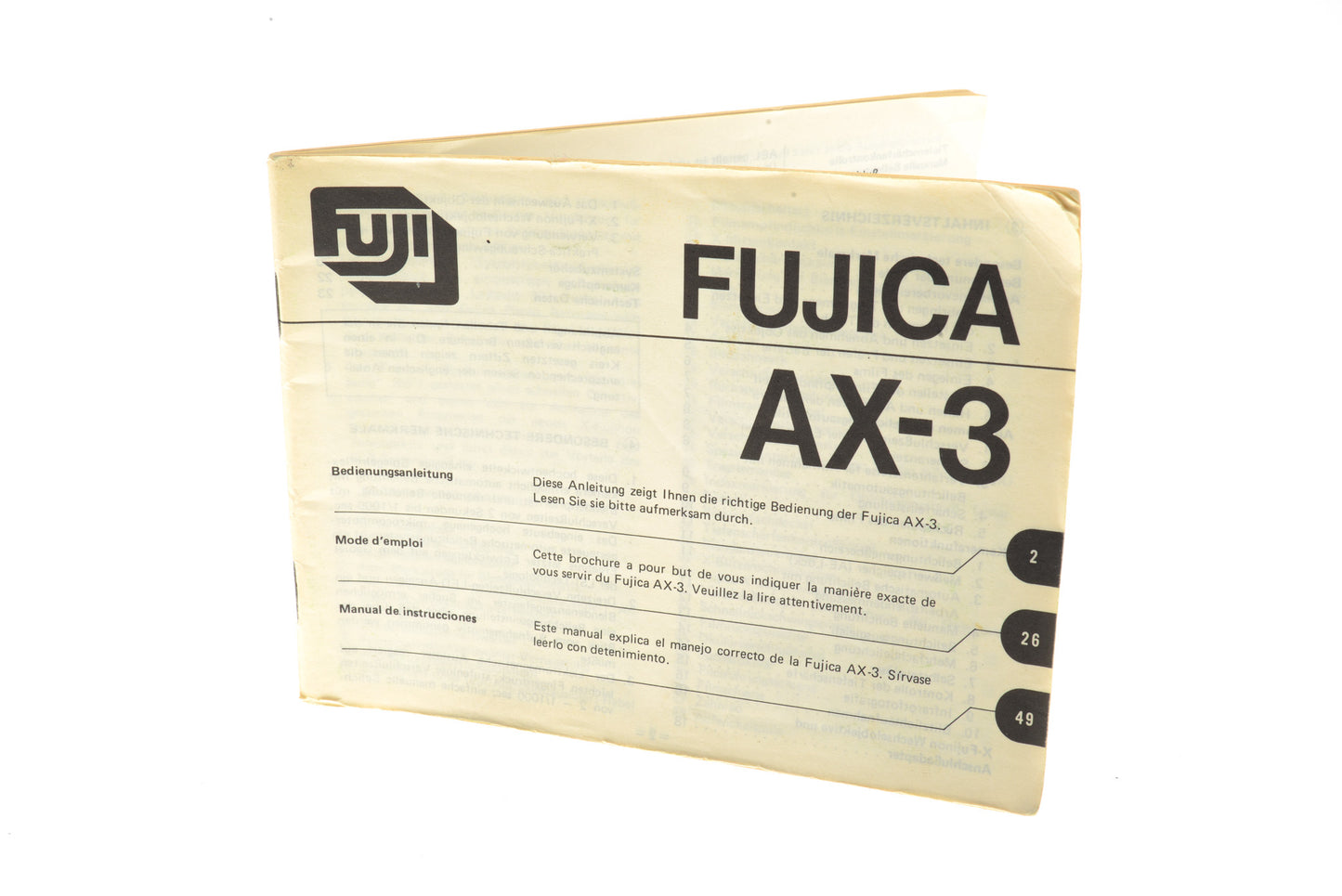 Fujica AX-3 Instruction Manual