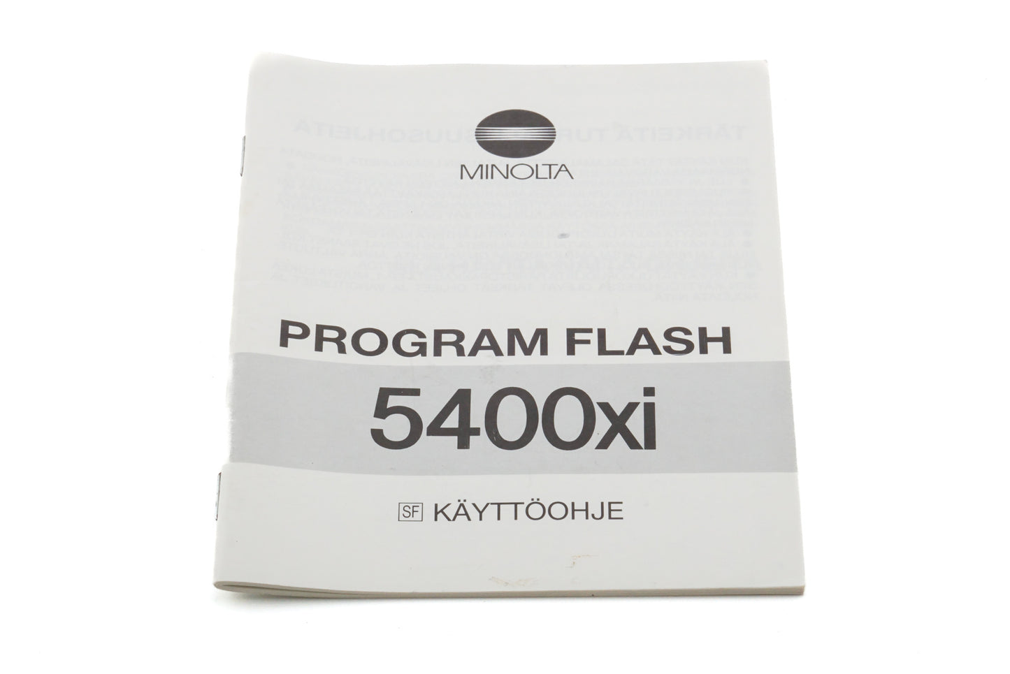 Minolta 5400xi Program Flash Instructions - Accessory