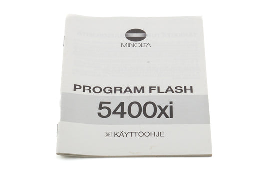 Minolta 5400xi Program Flash Instructions - Accessory