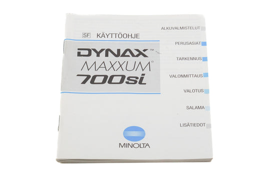 Minolta Dynax 700si Instructions - Accessory