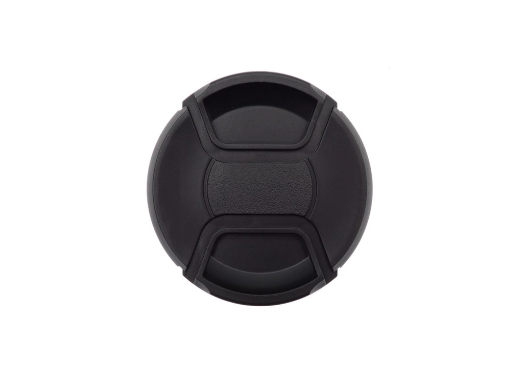 A replacement lens cap from the frontside. The lens cap size (mm) choices correspond to your lens filter thread diameter. 