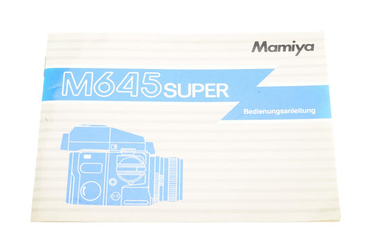 Mamiya M645 Super Instructions