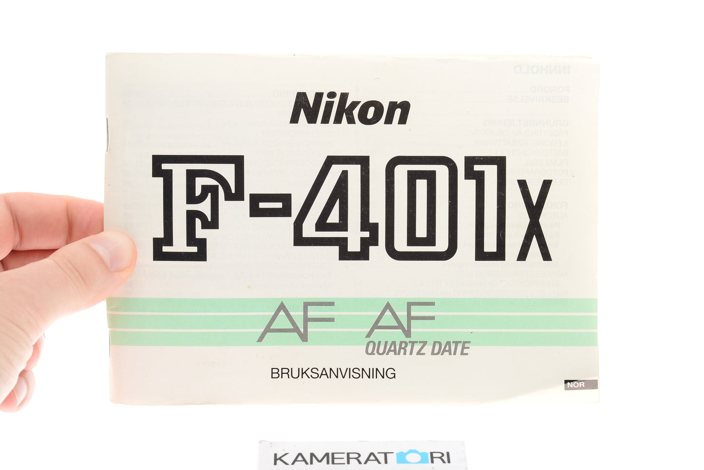 Nikon F-401X AF/AF QD Bruksanvisning