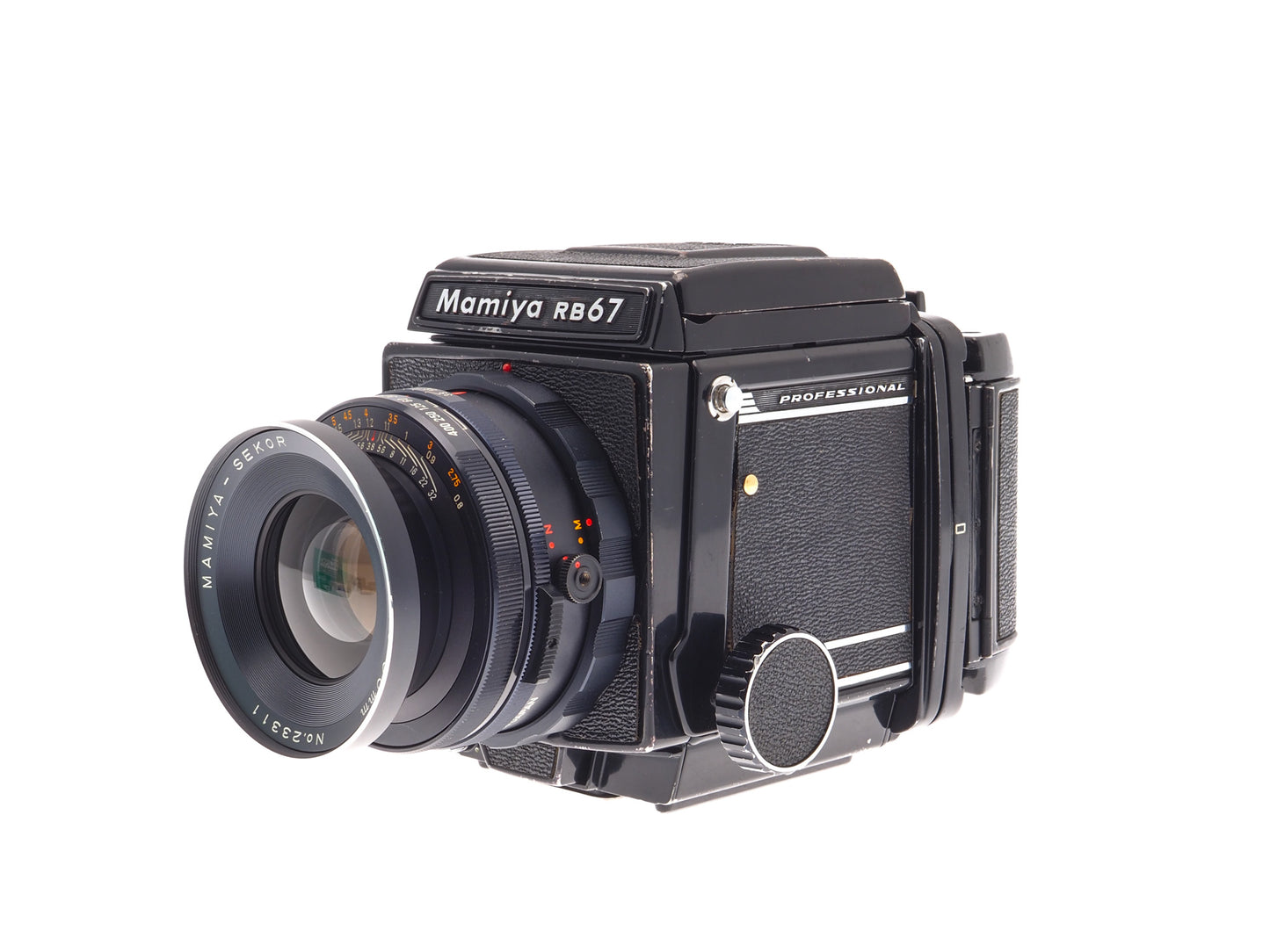 Mamiya RB67 Professional + 120 Professional 6x7 Film Back + 90mm f3.8 Mamiya-Sekor + Waist Level Finder