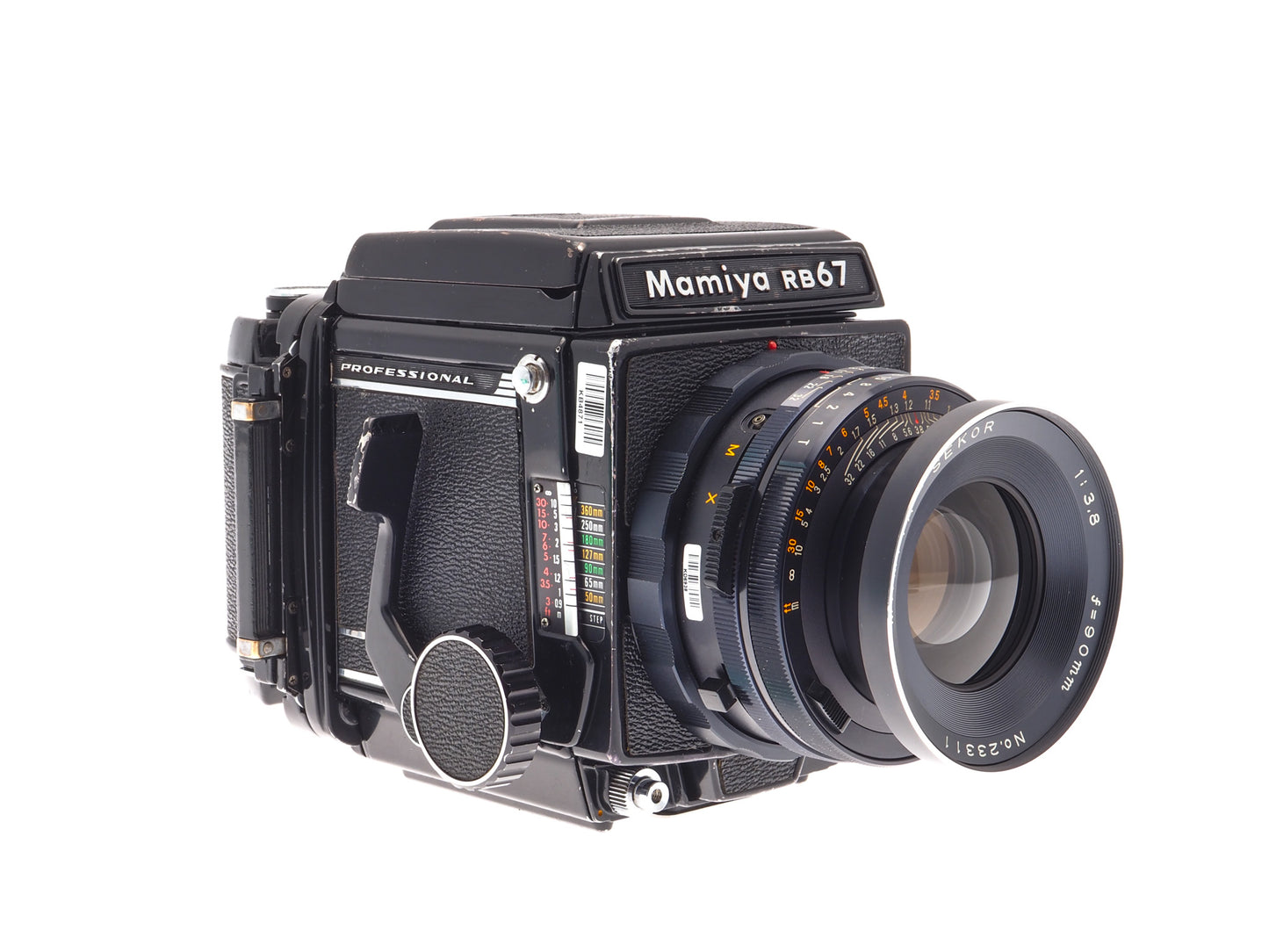 Mamiya RB67 Professional + 120 6x7 Professional Film Back + 90mm f3.8 Mamiya-Sekor + Waist Level Finder