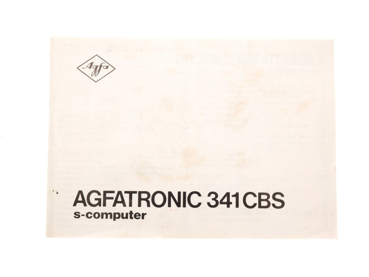 Agfa Agfatronic 341 CBS S-Computer Instructions - Accessory