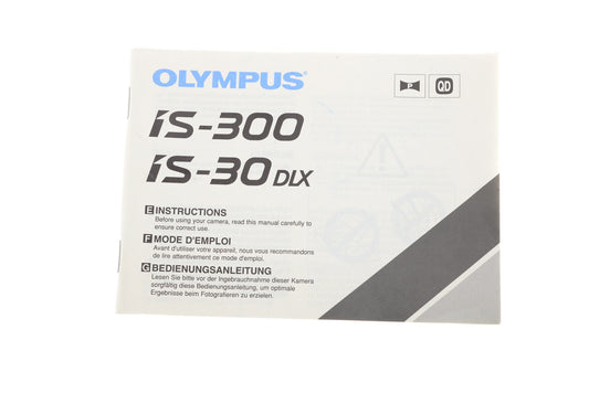 Olympus IS-300/Is-300DLX Instructions