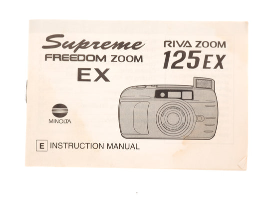 Minolta Supreme Freedom Zoom EX / Riva Zoom EX Instructions