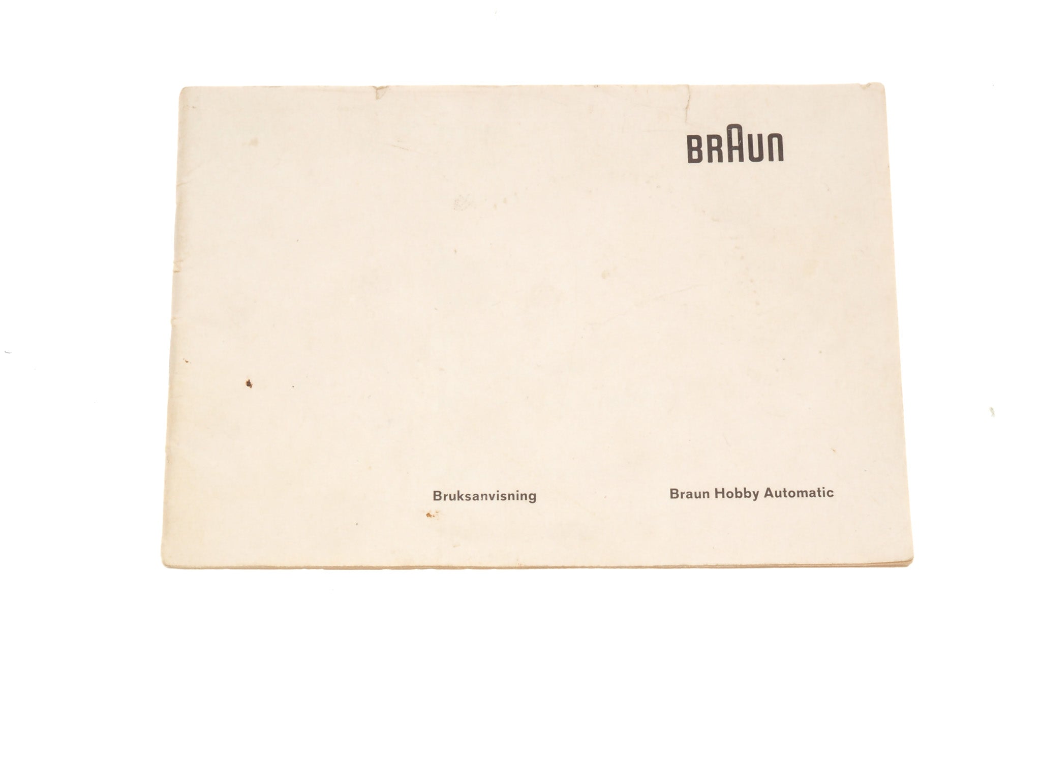 Braun Hobby Automatic Instructions - Accessory