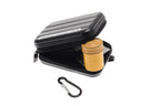Camera Rescue Club case in black with a film roll and carabiner.