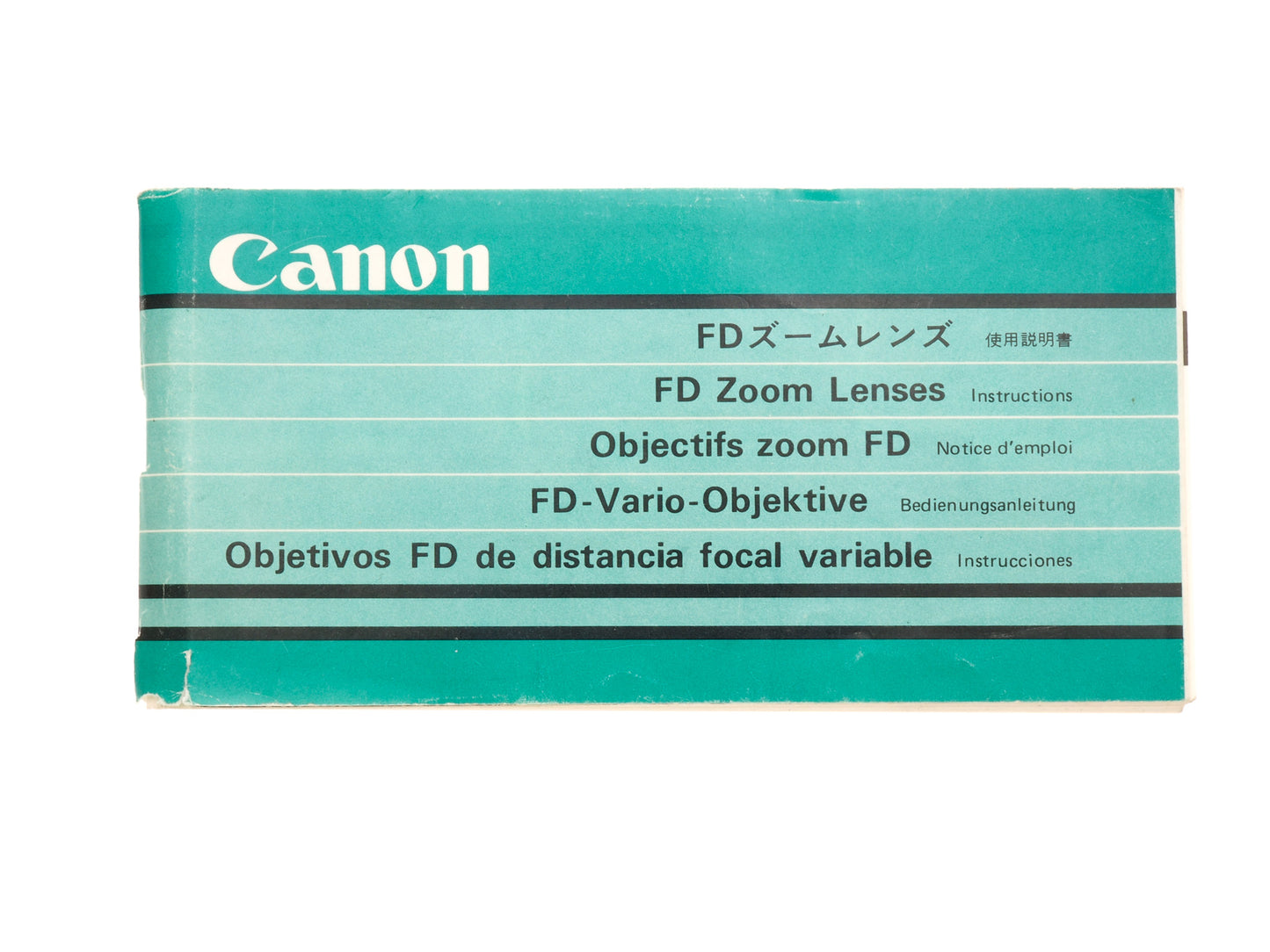 Canon FD Zoom Lenses Instructions - Accessory