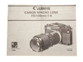Canon 100mm f4 FD Macro Instructions - Accessory