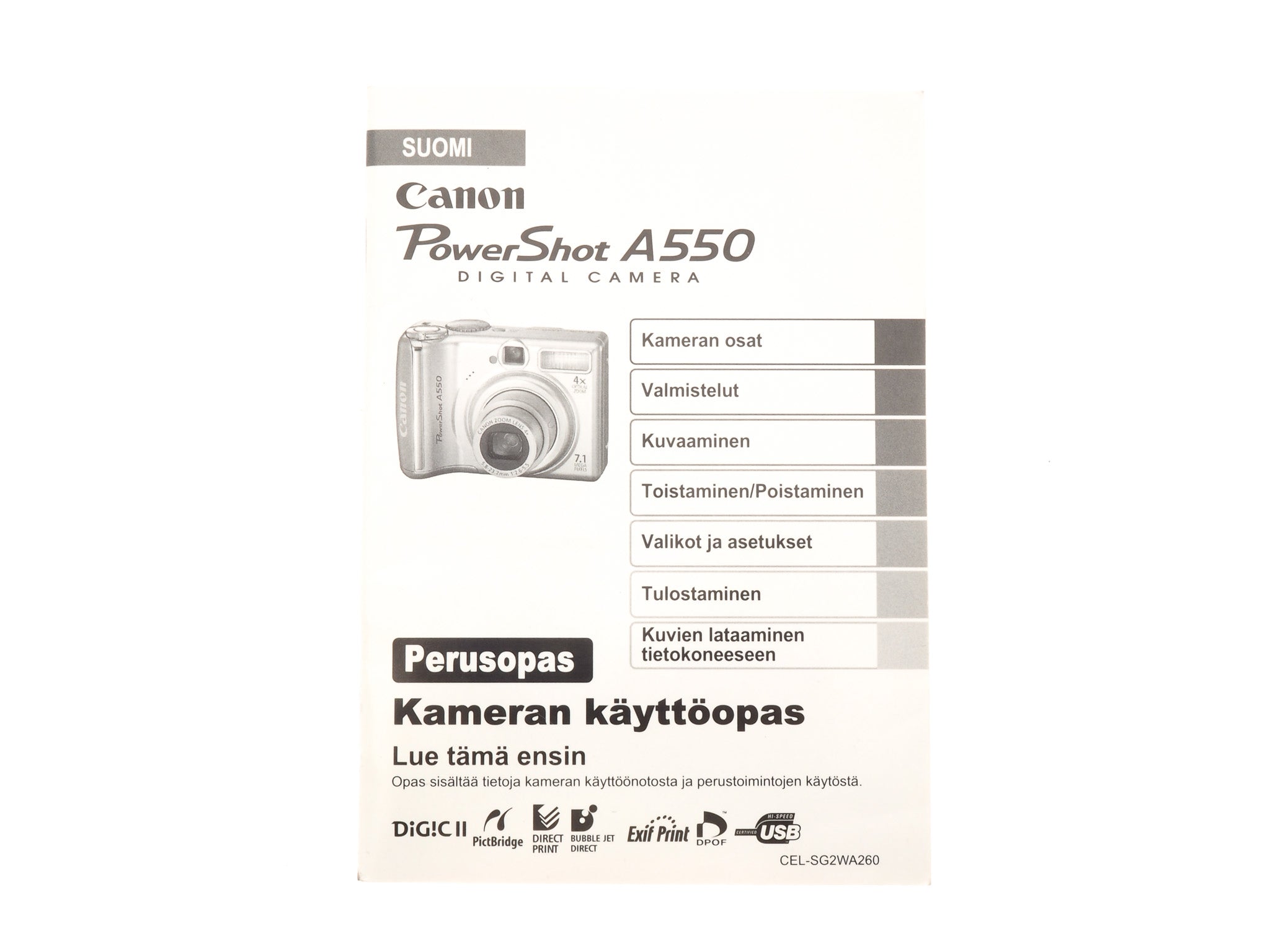 Canon PowerShot A550 Instructions - Accessory