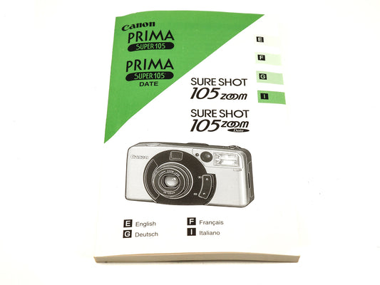 Canon Prima Super 105 (Date) / Sure Shot 105 Zoom (Date) Instructions - Accessory