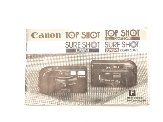 Canon Top Shot & Sure Shot Instructions - Accessory