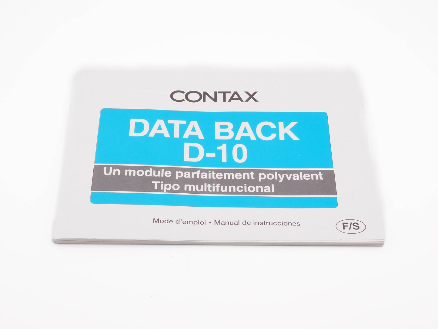 Contax Data Back D-10 Instructions - Accessory
