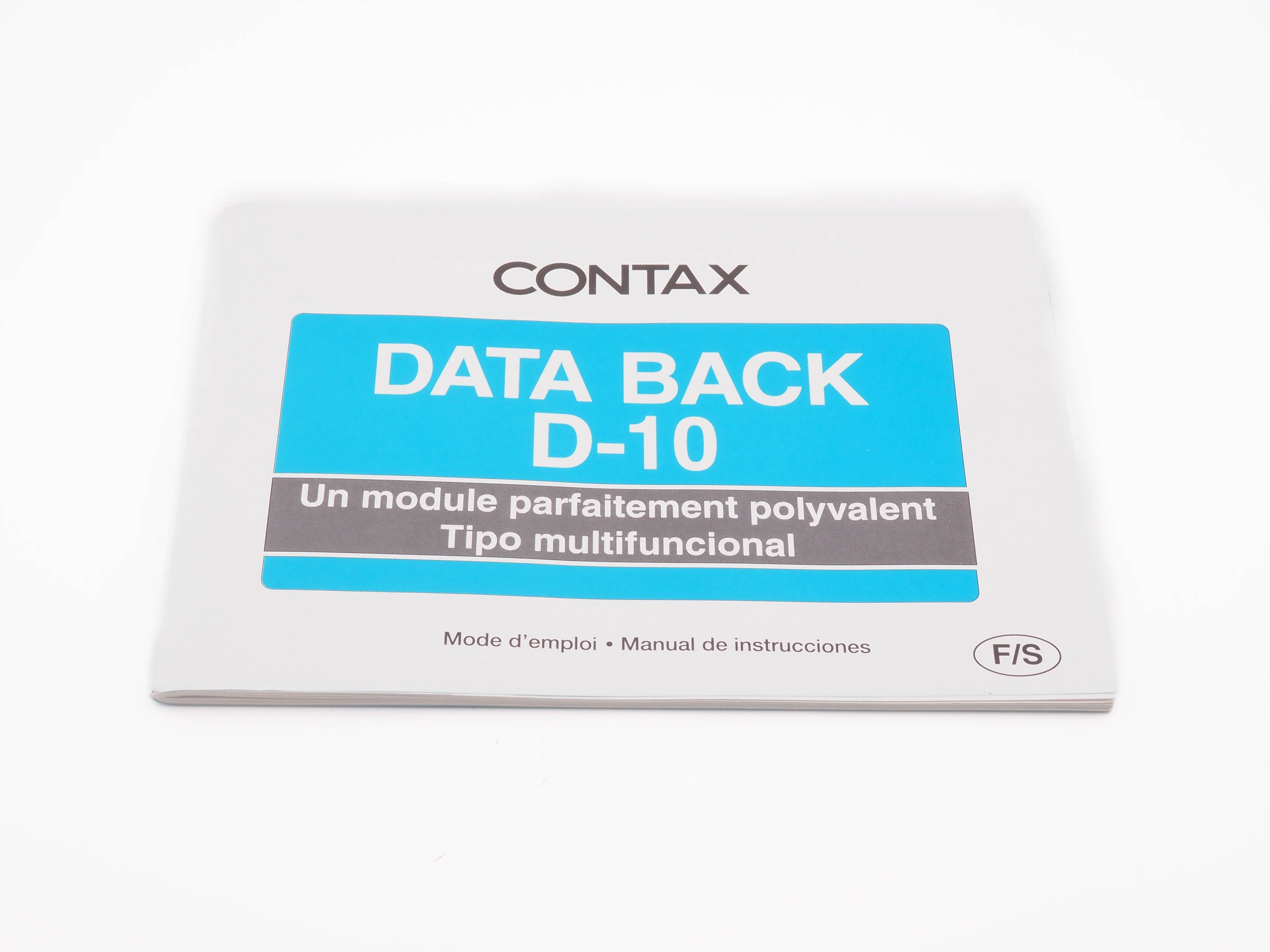 Contax Data Back D-10 Instructions - Accessory