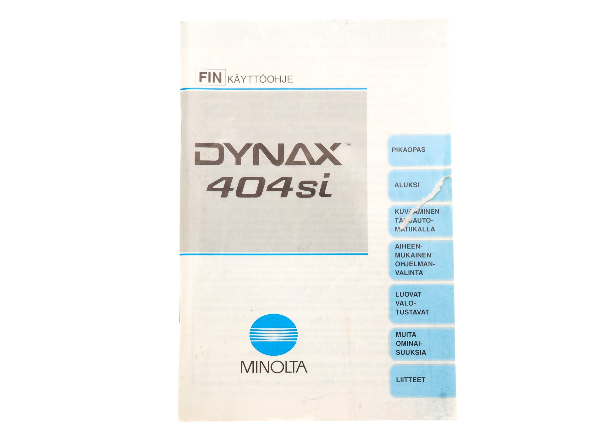 Minolta Dynax 404si Instructions