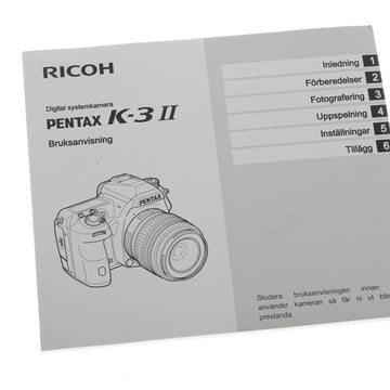 Ricoh Pentax K-3 II Bruksanvisning