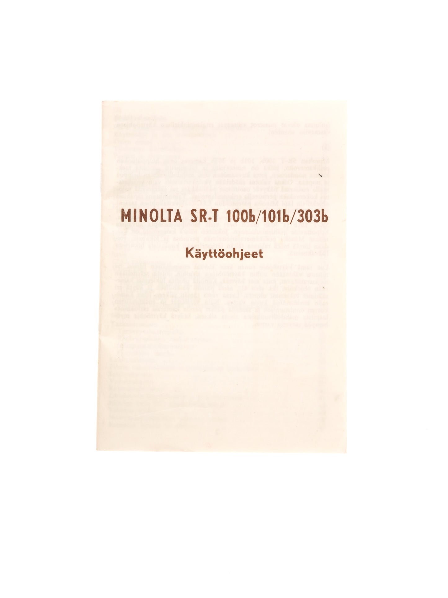 Minolta SR-T 100b/101b/303b Instruction Manual