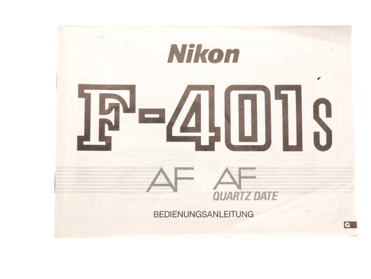 Nikon F-401 AF / AF Quartz Date Instructions