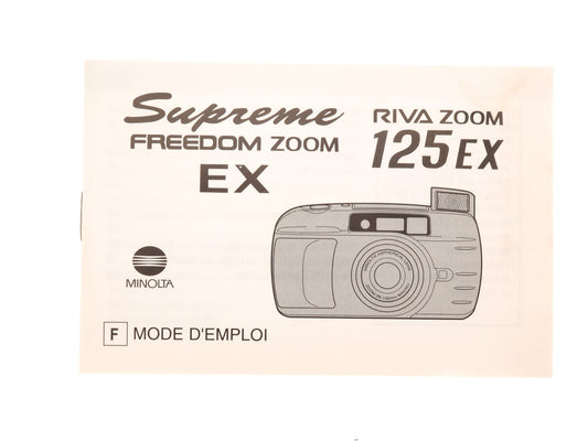 Minolta Supreme Freedom Zoom EX / Riva Zoom EX Instructions