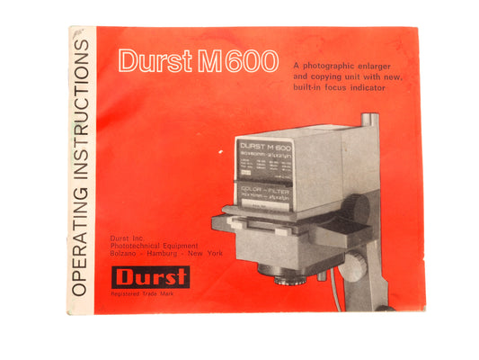 Durst M 600 Instructions - Accessory