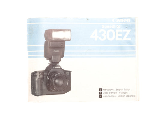 Canon 430EZ Speedlite Instruction Manual