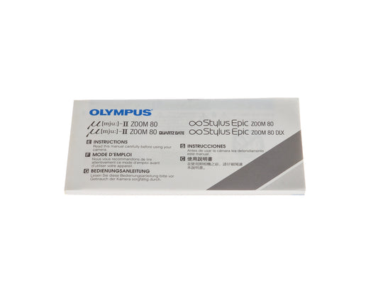Olympus Mju-II Zoom 80 / Zoom 80 Quartz Date Instructions
