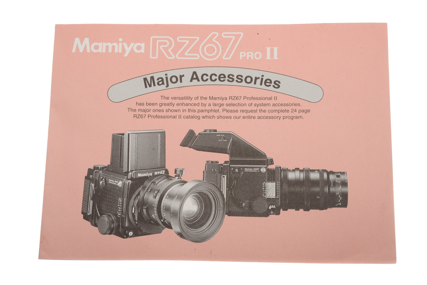 Mamiya RZ67 Pro II Major Accessories Booklet