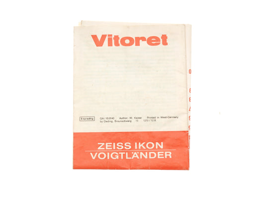 Voigtländer Vitoret Instructions