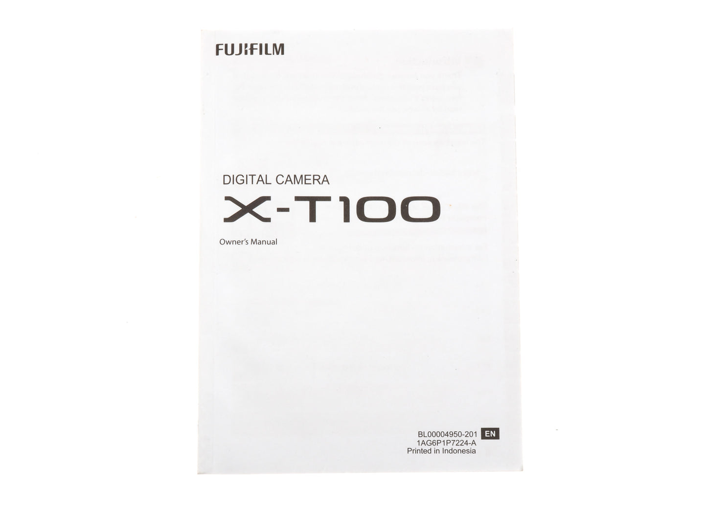 Fujifilm X-T100 Instructions - Accessory