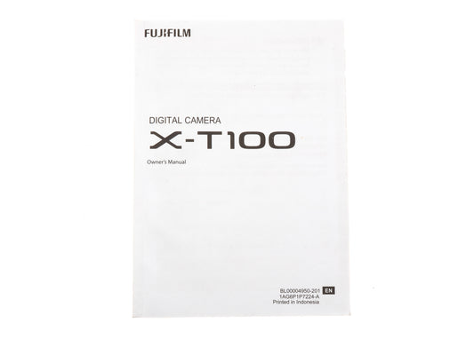 Fujifilm X-T100 Instructions