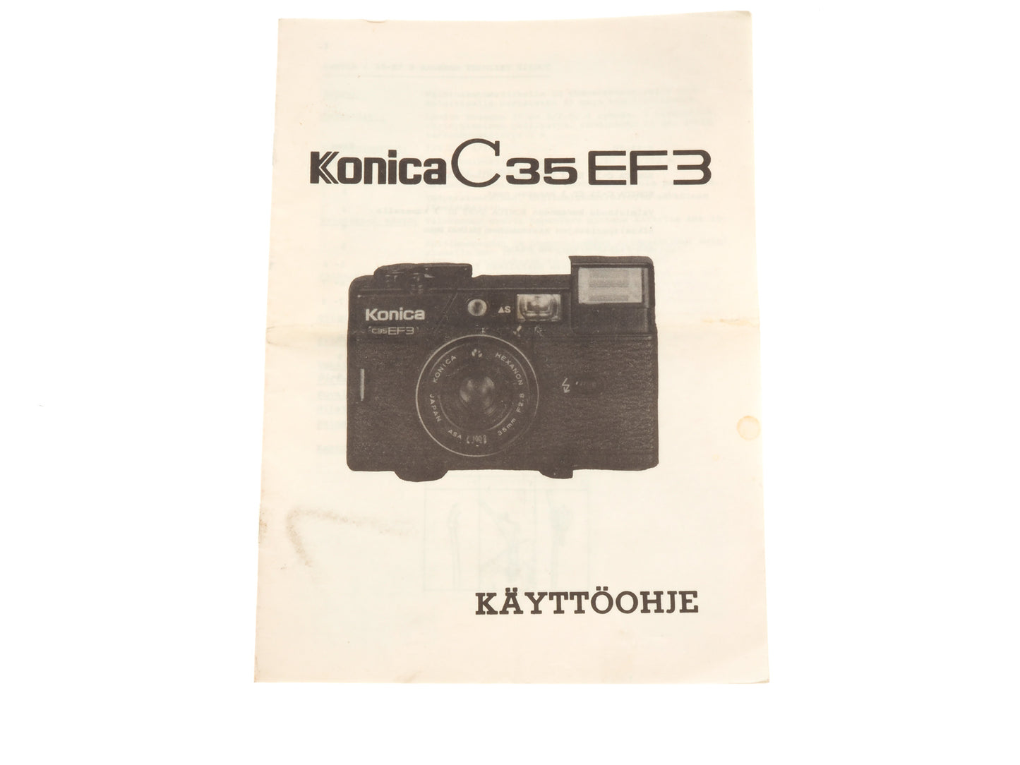 Konica C35 EF3 Instructions - Accessory