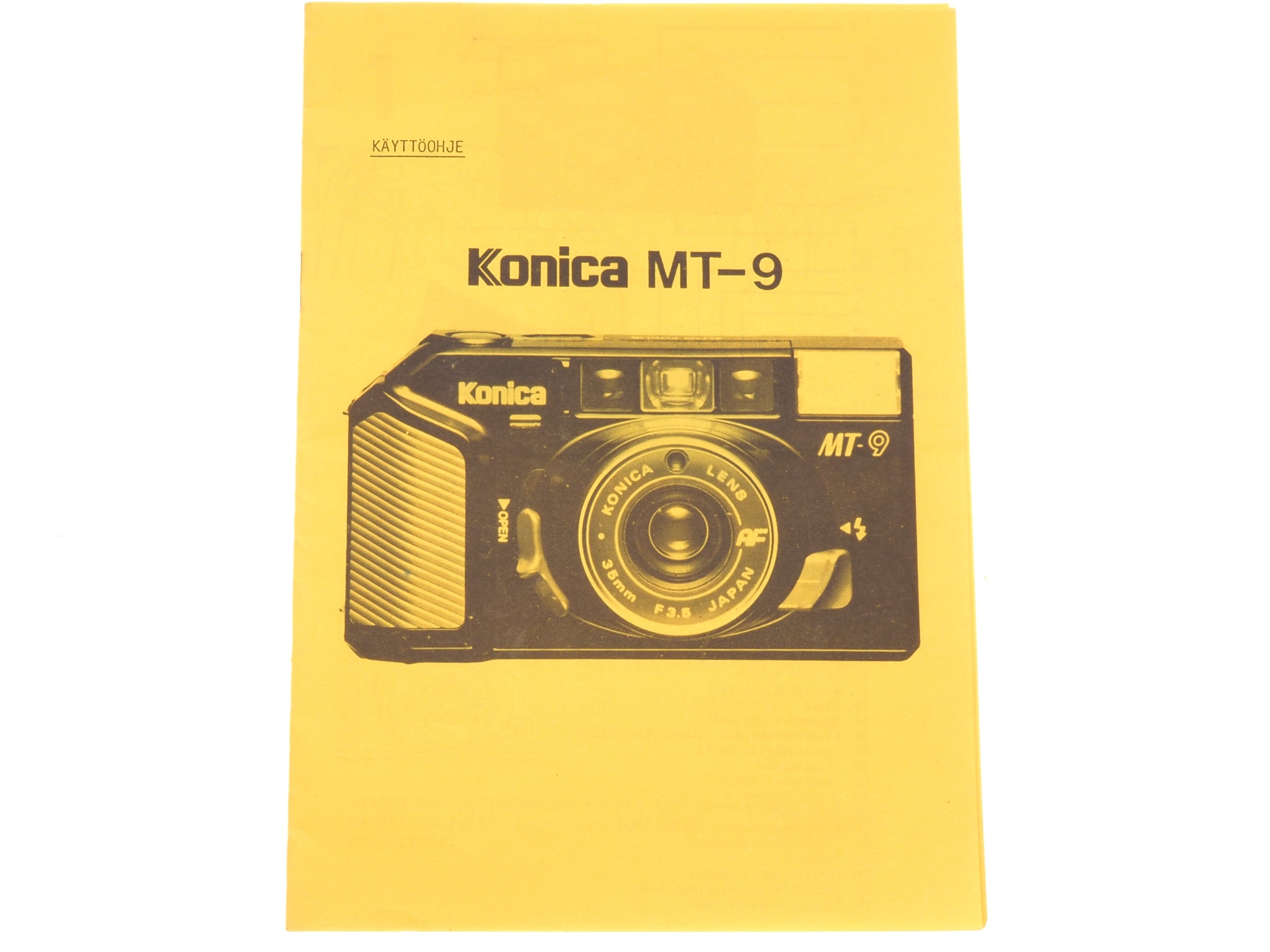 Konica MT-9 Instructions