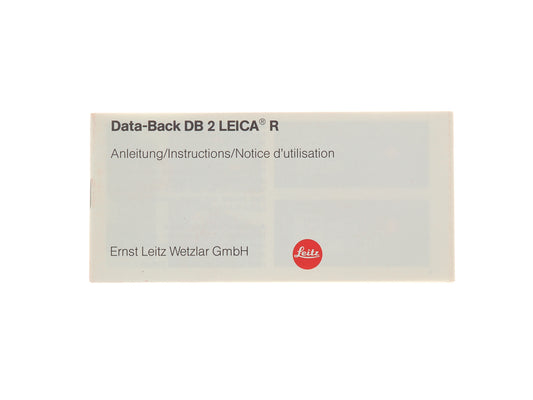 Leica Data-Back DB 2 Leica R Instructions - Accessory