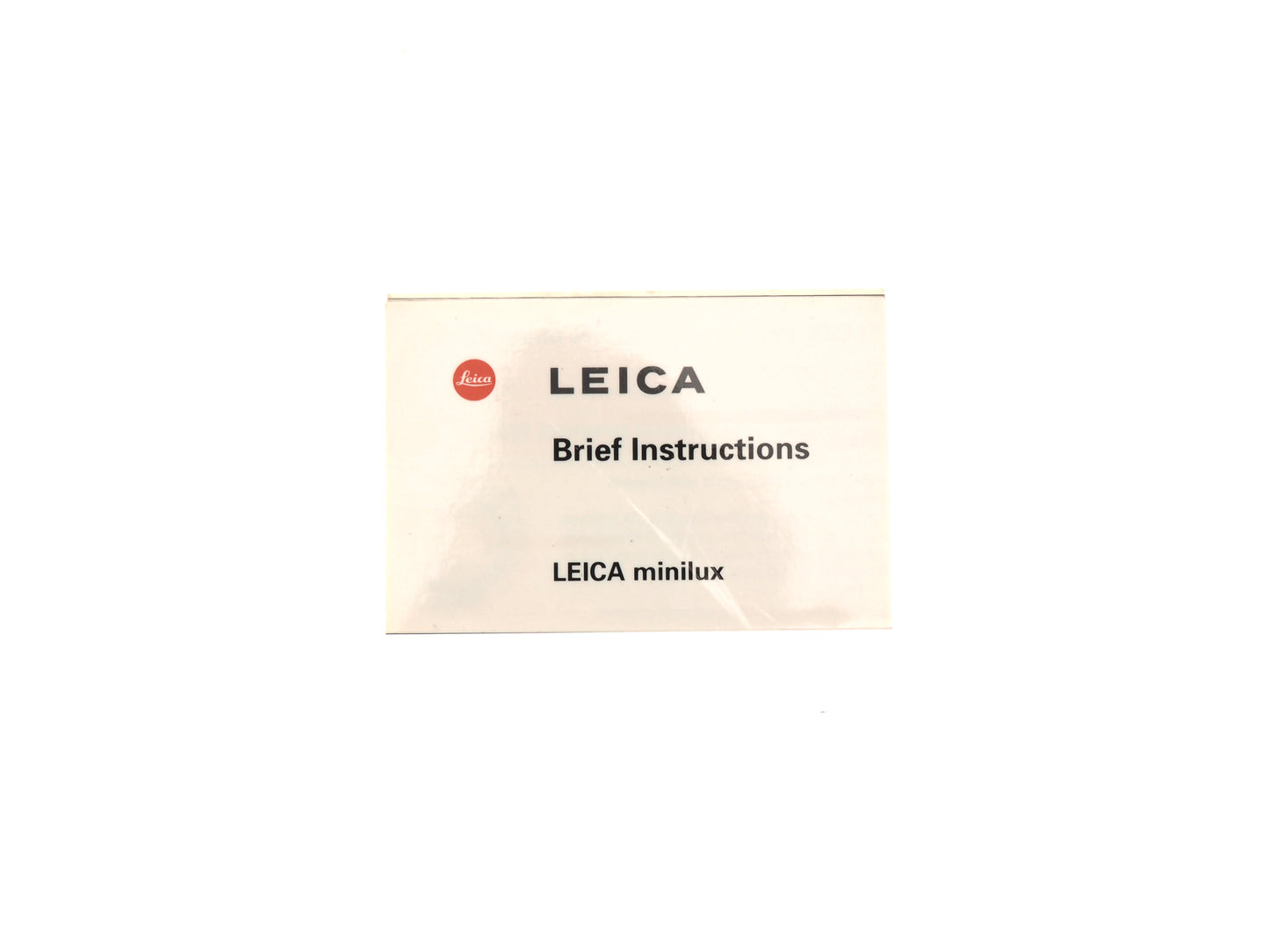 Leica Minilux Brief Instructions