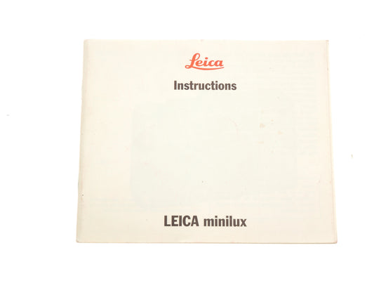 Leica Minilux Instructions - Accessory