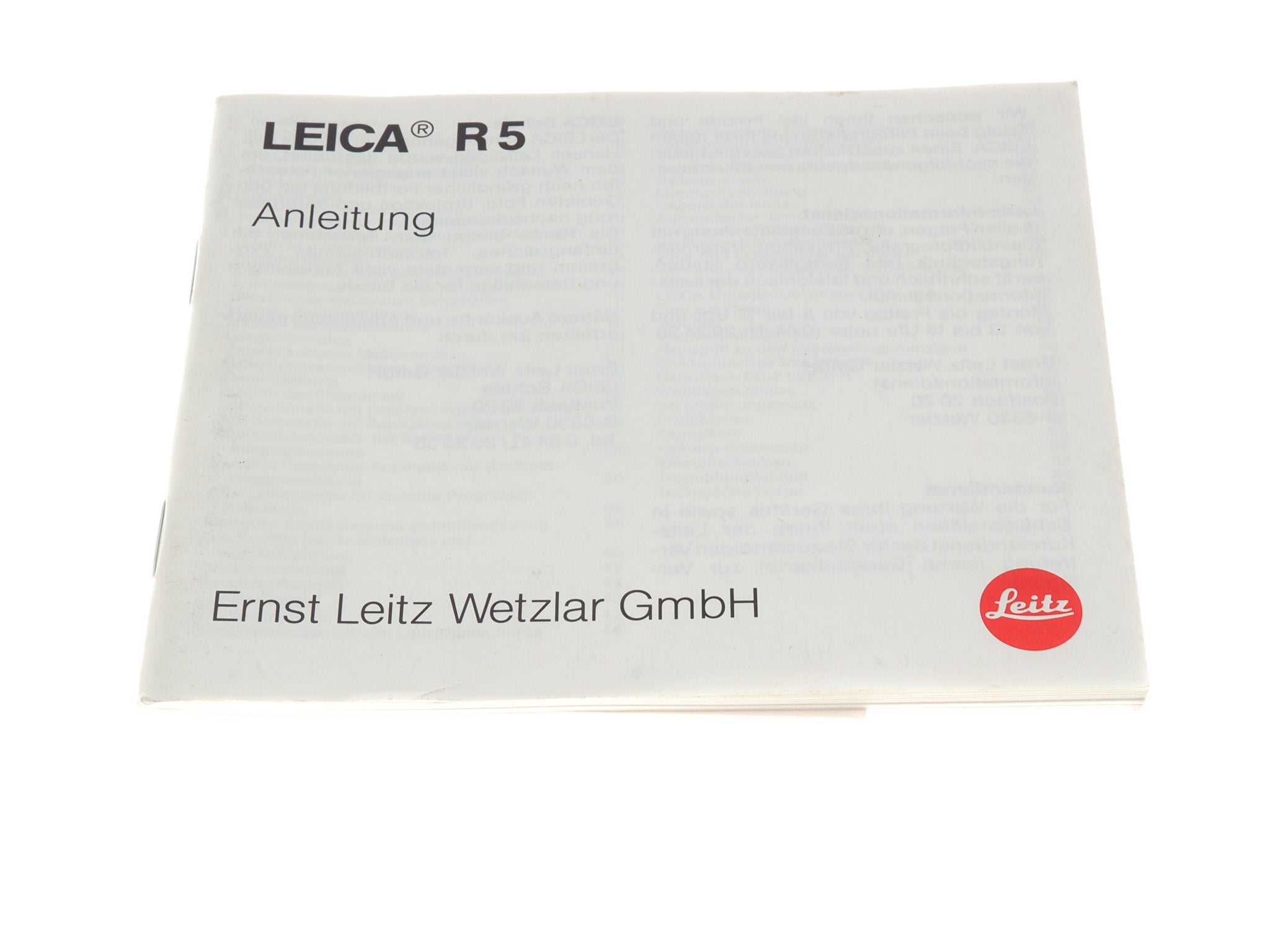Leica R 5 Instructions - Accessory