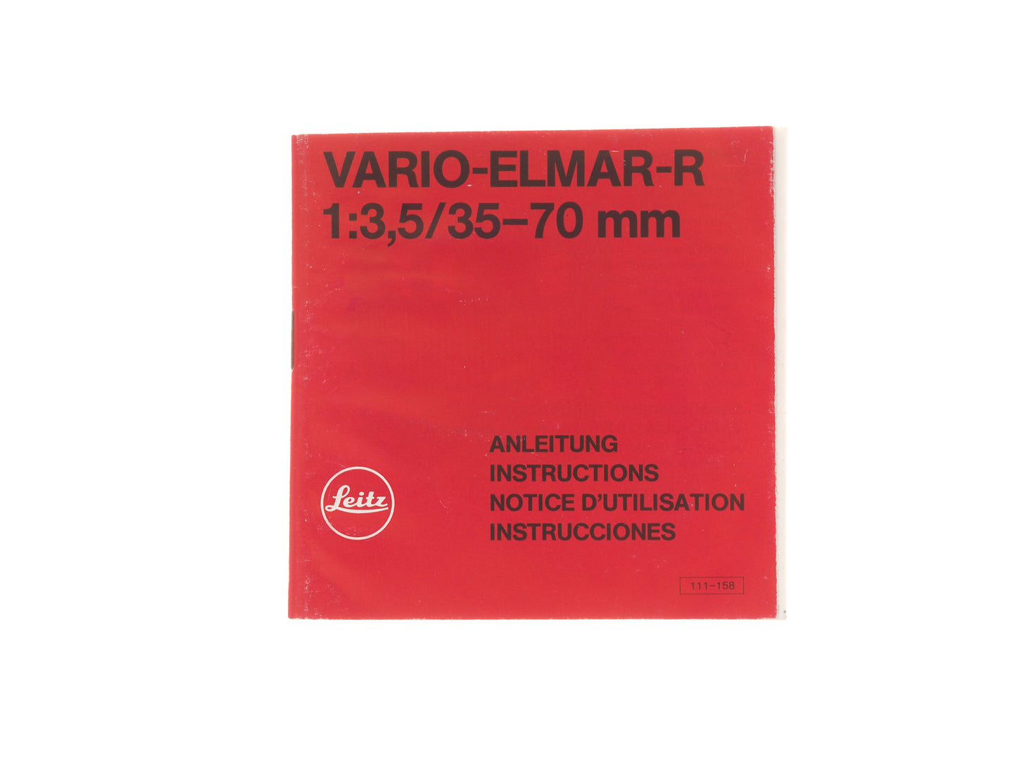 Leica Vario-Elmar-R f/3.5 35-70mm Instructions - Accessory