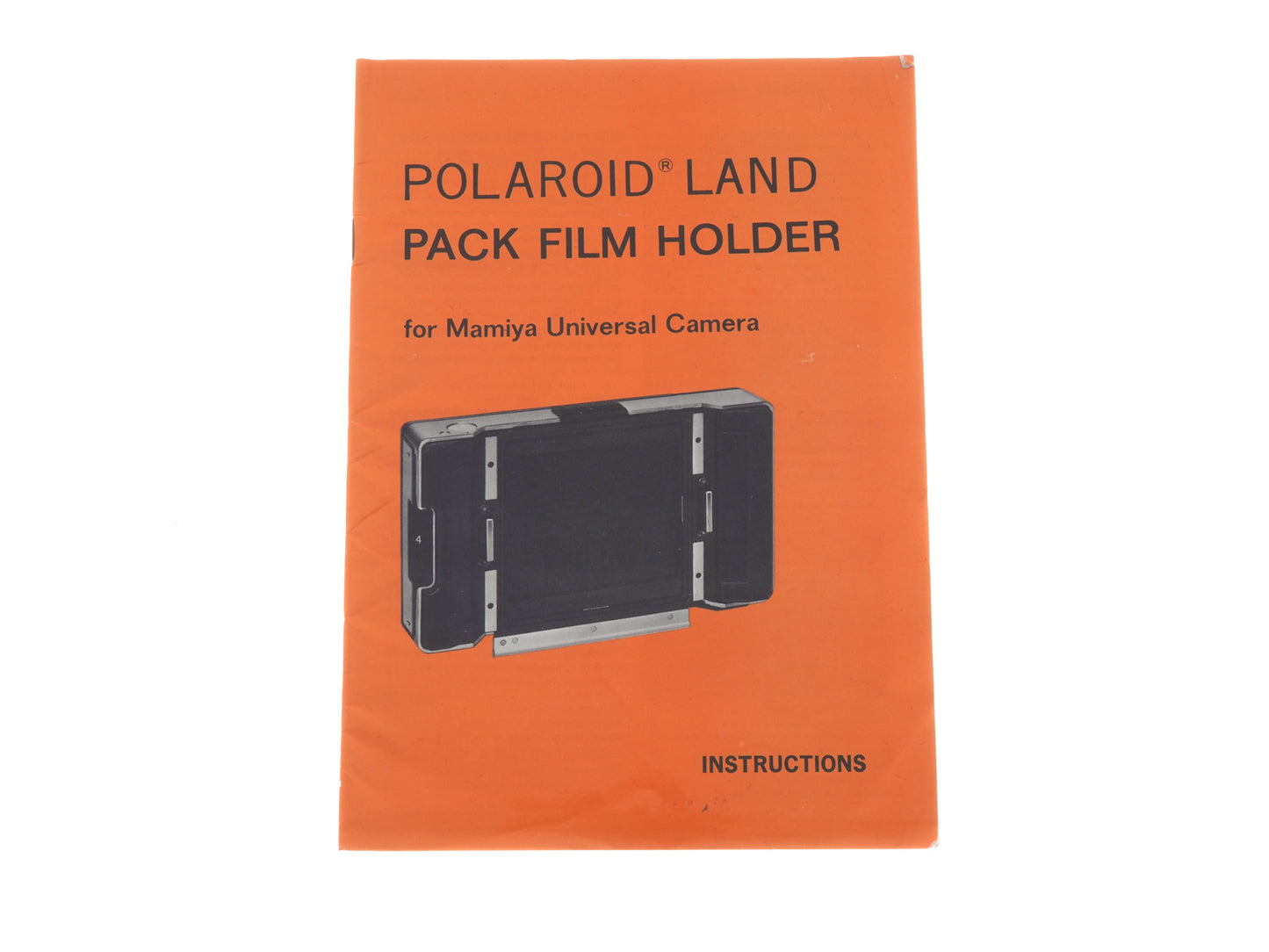 Mamiya Polaroid Land Pack Film Holder Instructions - Accessory