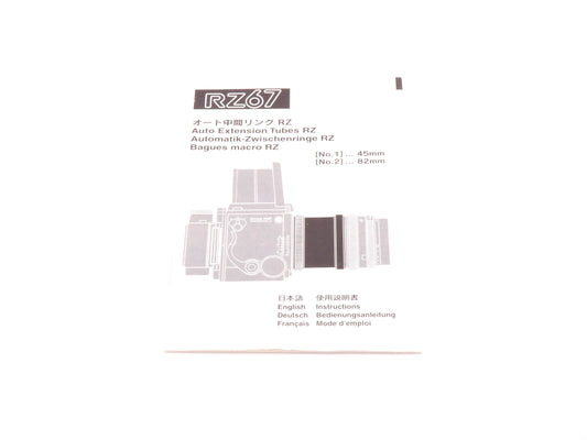 Mamiya Auto Extension Tubes RZ Instruction - Accessory