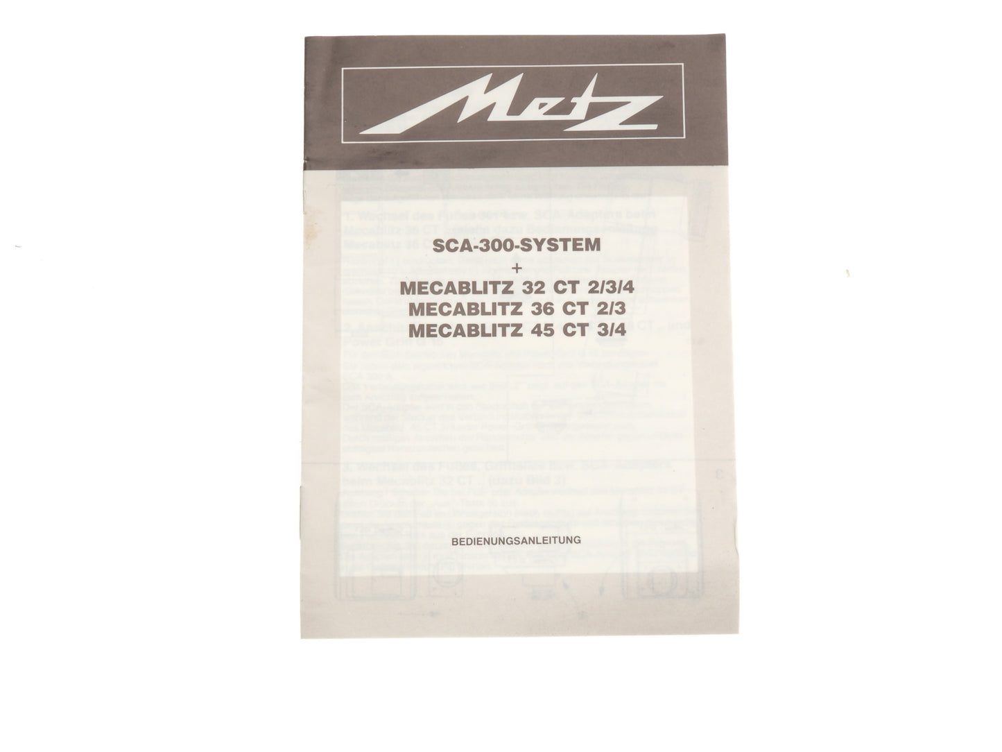 Metz Mecablitz SCA-300-System Instructions - Accessory