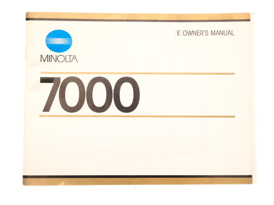 Minolta 7000 Instructions
