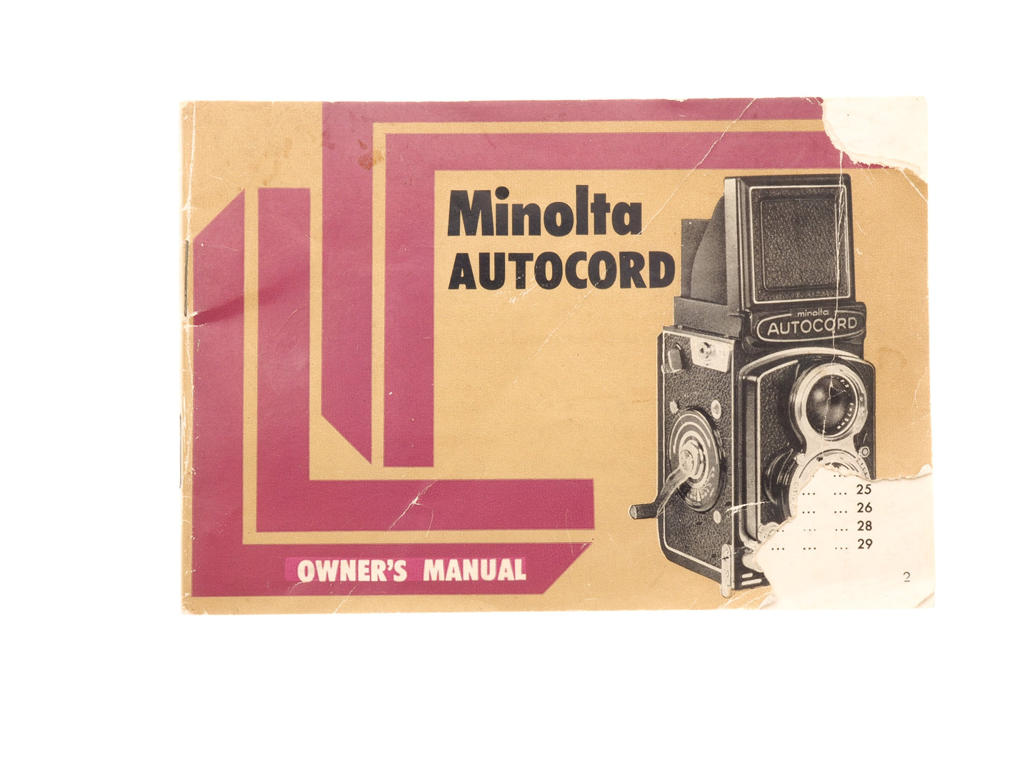 Minolta Autocord Instructions - Accessory